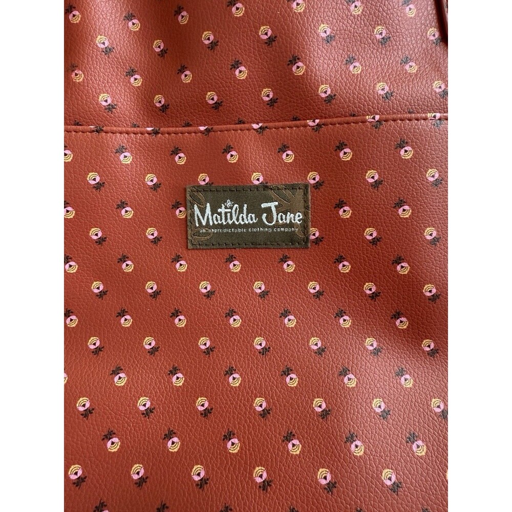 Matilda Jane Large Rose Floral Tote Purse Red Pink Maroon LNC 14x17 Retired - Picture 5 of 10